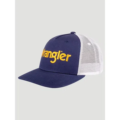 Wrangler Trailhead Logo Baseball Cap In Navy/white In Blue