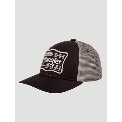 Wrangler Trailhead Saloon Baseball Cap In Black & Grey