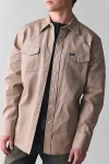 Wrangler Twill Western Work Shirt Top In Sand, Men's At Urban Outfitters In Sand