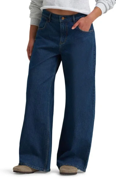 Wrangler Ultra Barrel Low Rise Wide Leg Jeans In Blue