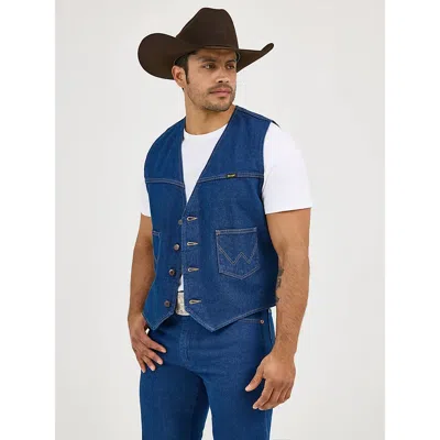 Wrangler ® Unlined Denim Vest In Prewashed In Blue