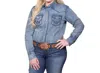 Wrangler Vintage Denim Western Snap Shirt In Vintage Indago