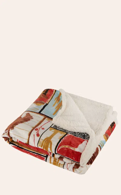 Wrangler Vintage Western Plush Sherpa Throw In Multi