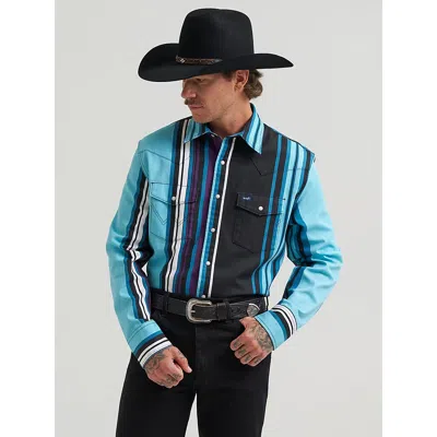Wrangler Vintage-inspired Brushpopper Western Snap Workshirt In Night Sky In Purple
