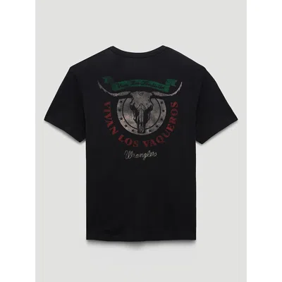 Wrangler Viva La Tradicion Back Graphic T-shirt In Phantom In Black