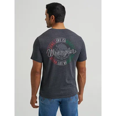 Wrangler Vivan Los Vaqueros Back Graphic T-shirt In Jet Black In Gray