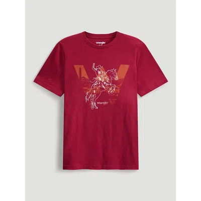 Wrangler W Shadow Rider Reg Fit Graphic Tee In Pomegranate In Red