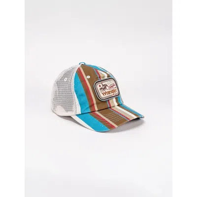 Wrangler Washed Stripe Trucker Hat In Cappuccino In Multi