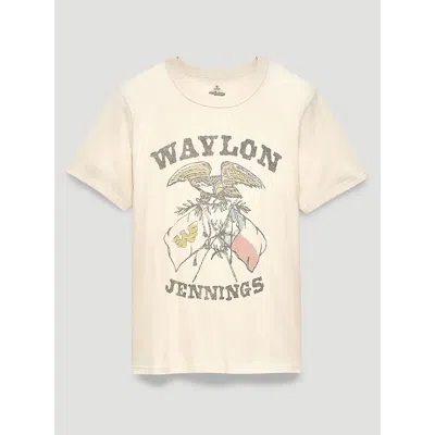 Wrangler Waylon Jennings Flags Graphic T-shirt In Marshmallow In White
