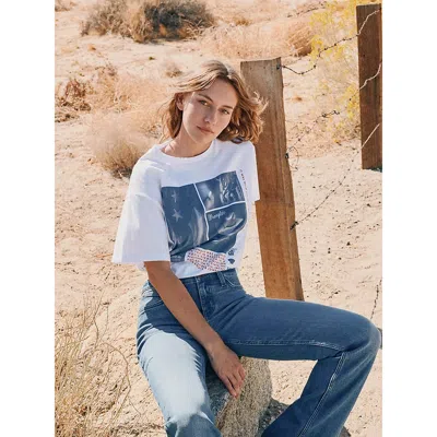 Wrangler Western Collage Girlfriend Graphic Tee In Bright White