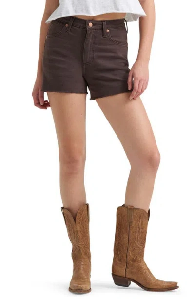 Wrangler Western Cutoff Denim Shorts In Brown