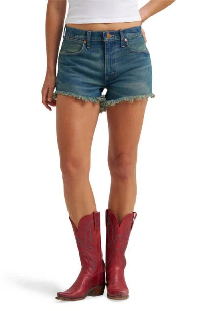 Wrangler Western Cutoff Denim Shorts In Gray