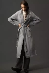Wrangler Western Denim Trench Coat Jacket In Gray