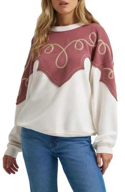 Wrangler Western Graphic Cotton Sweatshirt In Melody