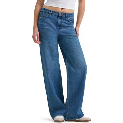 Wrangler Western High Waist Wide Leg Jeans In Blue