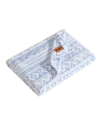 Wrangler Western Horse Stripe Printed Plush Throw, 70" X 50"