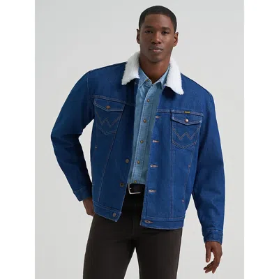 Wrangler ® Western Sherpa Lined Denim Jacket In Denim In Blue