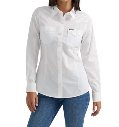 Wrangler Western Solid Shirt In White