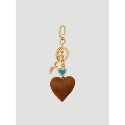 Wrangler Western Spirit Bag Charm In Brown In Gold