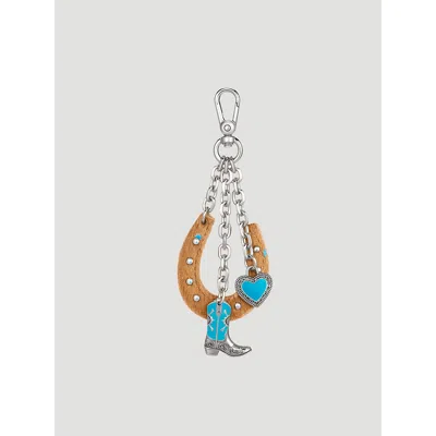 Wrangler Western Spirit Bag Charm In Silver Tan In Metallic
