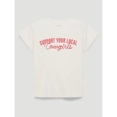 Wrangler Whipstitch Cowgirls Retro Regular Graphic Tee In Antique White In Neutral