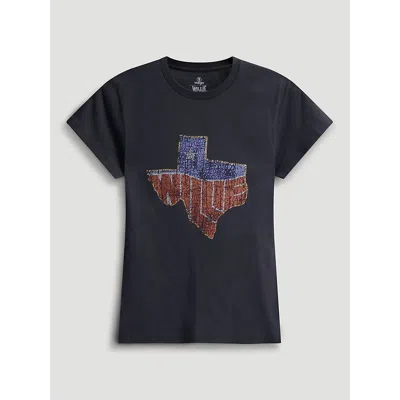 Wrangler Willie Nelson 84 Texas Shrunken Band Graphic Tee In Asphalt In Blue