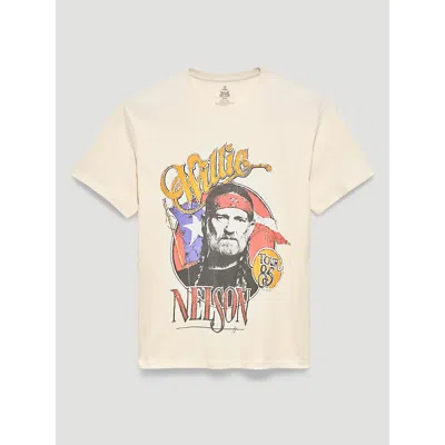 Wrangler Willie Nelson Tour 85 Vintage Fit Graphic T-shirt In Marshmallow In White