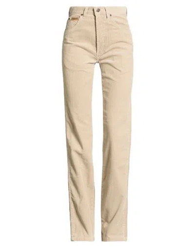 Wrangler Woman Pants Taupe Size 26w-34l Cotton In Brown