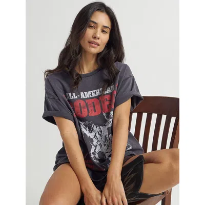 Wrangler Women's  All American Rodeo Oversized Tee In Phantom In Gray