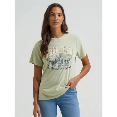 Wrangler Women's American Legend Reg Fit Tee In Laurel Green In Gray
