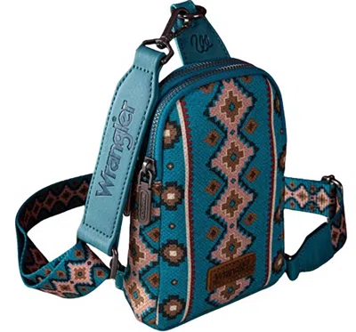 Wrangler Women's Aztec Print Crossbody Bag In Dark Turquoise In Multi