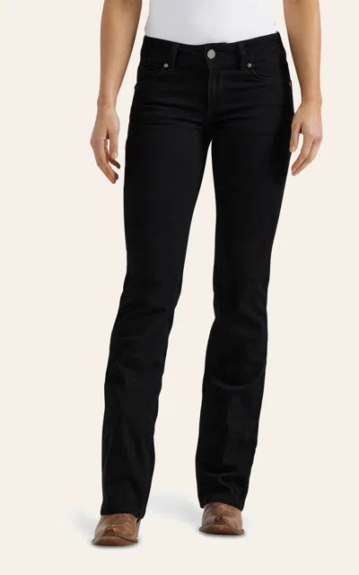 Wrangler Women's Black Mid Rise Boot Cut Jeans