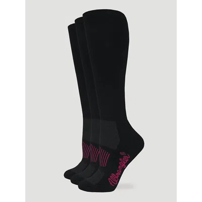 Wrangler Women's Boot Socks (3-pack) In Black