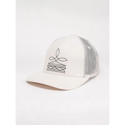 Wrangler Women's Boot Stitch Trucker Hat In Black In White
