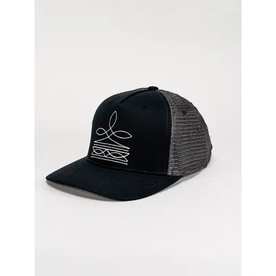 Wrangler Women's Boot Stitch Trucker Hat In Black/white In Multi