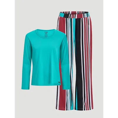 Wrangler Women's Brushpopper Pajama Set In Primary Red