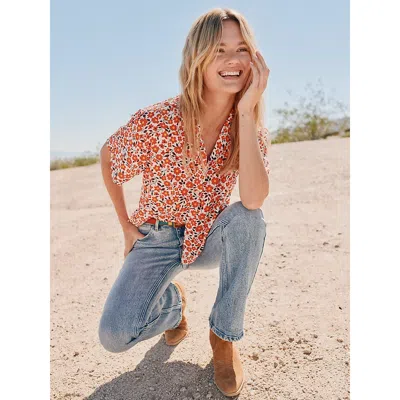 Wrangler Women's Camp Shirt In Poppy In Multi