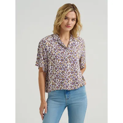 Wrangler Women's Camp Shirt In Purple Poppy In Multi