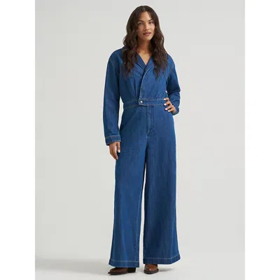 Wrangler Women's Canyon Coverall In Denim Lagoon In Blue