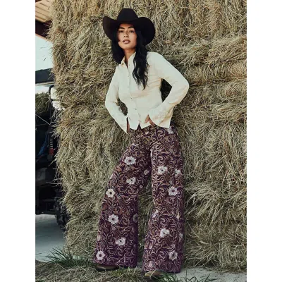 Wrangler Women's Canyon Floral Wide Leg Jean In Mystic Floral In Multi