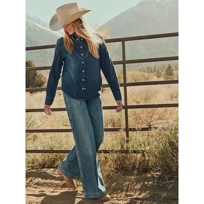 Wrangler Women's Canyon Seam Wide Leg Jean In Worn Legacy In Multi