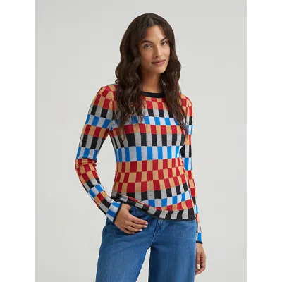 Wrangler Women's Check Knit Crew In Multicolor
