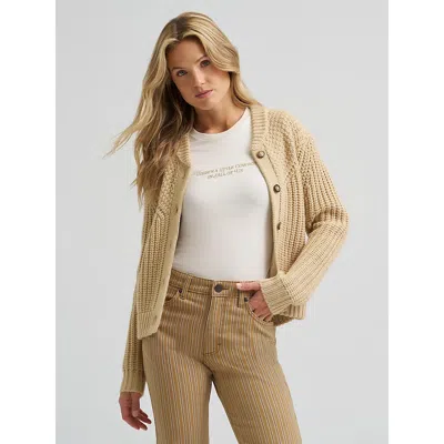 Wrangler Women's Chunky Knit Cardigan In Pebble In Multi