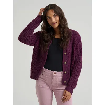 Wrangler Women's Chunky Knit Cardigan In Potent Purple