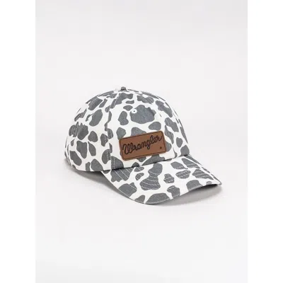 Wrangler Women's Cow Print Baseball Cap In Black/white In Multi