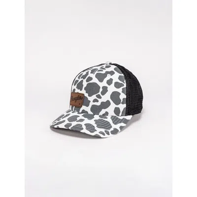 Wrangler Women's Cow Print Mesh Trucker Hat In Black