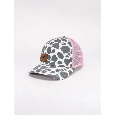 Wrangler Women's Cow Print Mesh Trucker Hat In Pink