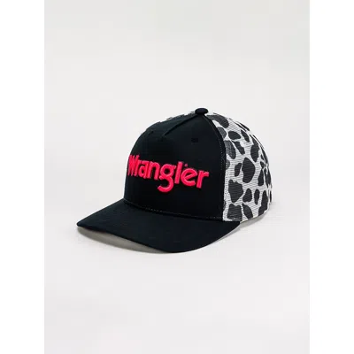 Wrangler Women's Cow Print Trucker Hat In Black
