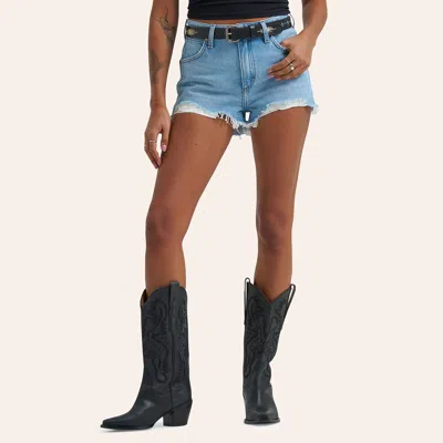 Wrangler Women's Cowboy Desert Sunflower High Rise Denim Shorts In Blue