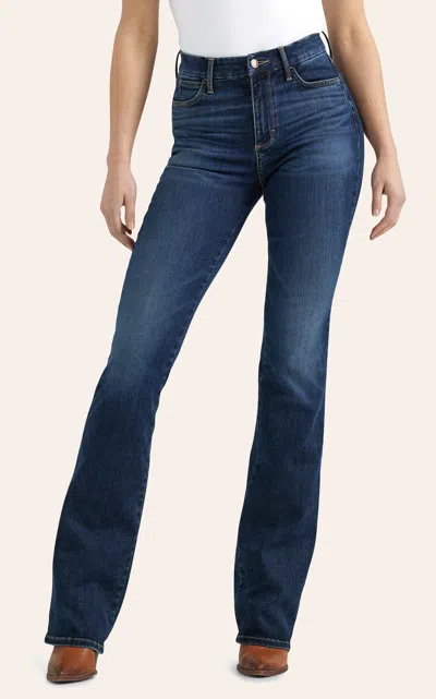 Wrangler Bespoke Curvy High Waist Bootcut Jeans In Blue